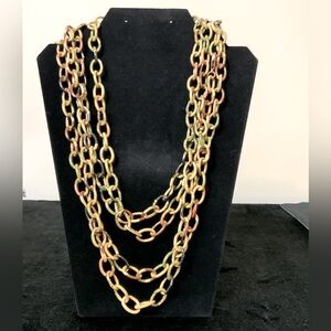Women’s Multi-Colored Metal Chain Necklace